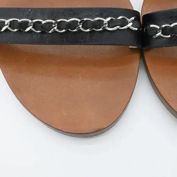CHANEL Leather & Chain Strappy Heeled Sandals Size 40.5 - Picture 13 of 13